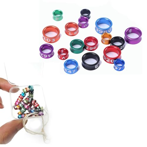 HJHLYJQBF Offene/geschlossene Vogelbeine Ring Aluminiumtaubenringe | Taubenausweisesgürtel | Mehrfarbige Trainingsvogelfußringe Öffnungsring (50 Stück) Mixed Color 7.0mm von HJHLYJQBF