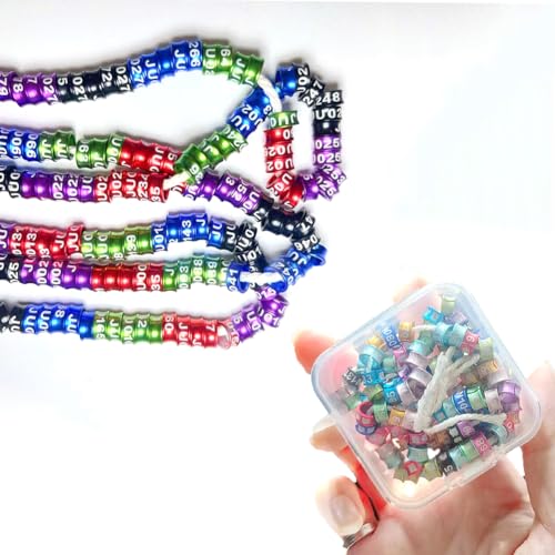 HJHLYJQBF Offene/geschlossene mehrfarbige Aluminiumringe Vogelbeine mit Taubenpapagei Hühner Liebe Vogel kleines Geflügel Öffnungsring (50 Stück) Mixed Color 3.0mm von HJHLYJQBF