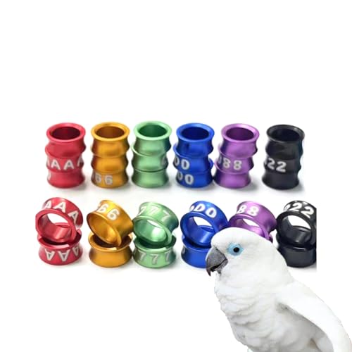 HJHLYJQBF Offener/geschlossener Vogelring, Identifikationsring -Tag Ring Vogelband Bird Bein Ring Pigeon versorgt Geflügelbeinband -Tag Ring Aluminium Öffnungsring (100 Stück) Mixed Color 7.0mm von HJHLYJQBF