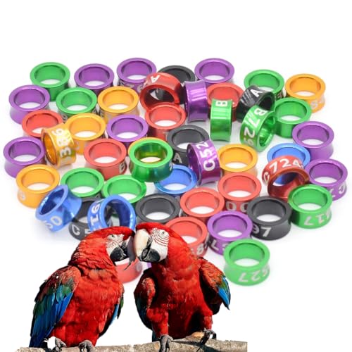 HJHLYJQBF Offener/geschlossener Vogelring, Split Vogelbein Ring 50/100 Aluminium Split Vogelbein Ring Identification Tauben -Trainingsring Öffnungsring (100 Stück) Mixed Color 7.0mm von HJHLYJQBF
