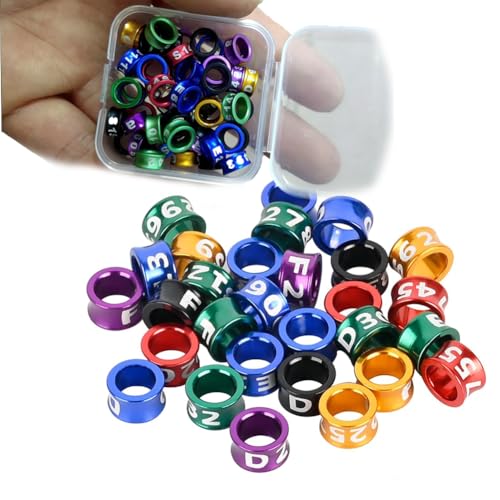 HJHLYJQBF Offener/geschlossener Vogelring, Vogelgürtel, Vogelbeinring, mehrfarbige Aluminiumtaubenbeinring, Identifikations-Tauben-Trainingsring, 50/100 Stück gemischte Farben pro Box von HJHLYJQBF
