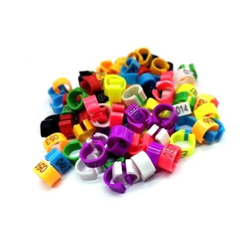 HJHLYJQBF Taubenbeinringe Nummer 001-1000 Fleischtaube Fußkettchen in Mehreren Größen Plastikbein Vogel Spuckletse Mixed Color 201-300 8mm（0.315in） von HJHLYJQBF