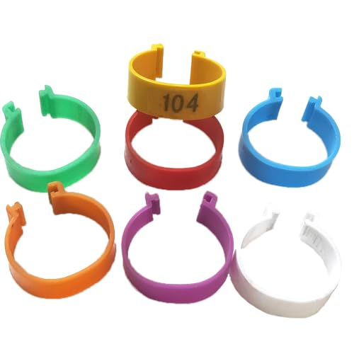 HJHLYJQBF Taubenbeinringe Nummer 001-1000 Tauben im Kochbrett Ring Taube Identifikationsring Nummer Vogelbein-Gurt Hähnchenbein Vogelzubehör Accessoire Plastik Mixed Color 501-600 16mm(0.63in) von HJHLYJQBF