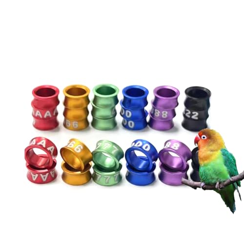 HJHLYJQBF Taubenidentifikationsring zufällig nummeriertes Design offen/Enger Vogelbeinbänder Identifikationsbeine Geflügelbeingurte Clip-on-Beinbänder Geschlossener Ring (100 Stück) Mixed Color 4.0mm von HJHLYJQBF