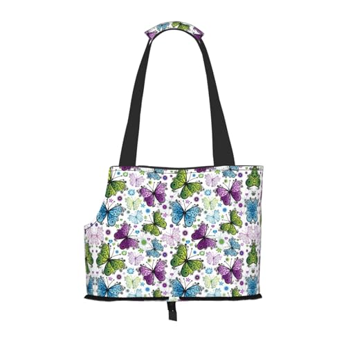 Frühlings-Tragetasche mit buntem Schmetterlings-Aufdruck, für kleine Hunde, Katzen und Kaninchen Frühlings-Tragetasche mit buntem Schmetterlings-Aufdruck, für kleine Hunde, Katzen und Kaninchen von HJLUUFT