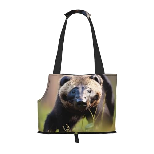 Hundetragetasche mit Honigdachs-Aufdruck, für kleine Hunde, Katzen und Kaninchen, Schwarz / Weiß Hundetragetasche mit Honigdachs-Aufdruck, für kleine Hunde, Katzen und Kaninchen, Schwarz / Weiß von HJLUUFT