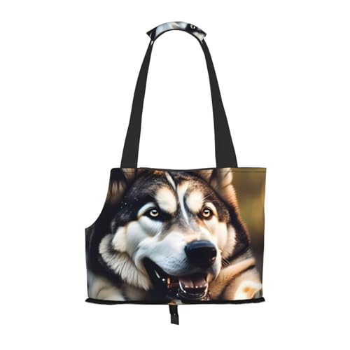 Hundetragetasche mit niedlichem Husky-Aufdruck, für kleine Hunde, Katzen und Kaninchen von HJLUUFT