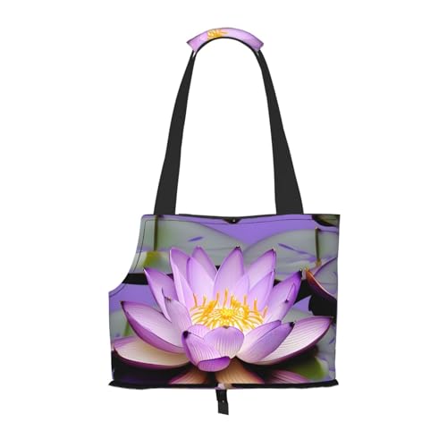 Tragetasche für kleine Hunde, Katzen und Kaninchen, Lotusblüten-Aufdruck, Violett Tragetasche für kleine Hunde, Katzen und Kaninchen, Lotusblüten-Aufdruck, Violett von HJLUUFT