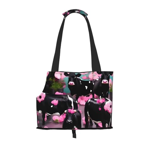 Tragetasche für kleine Hunde und Katzen und Kaninchen, Motiv "Lenkende Kühe", Rosa Tragetasche für kleine Hunde und Katzen und Kaninchen, Motiv "Lenkende Kühe", Rosa von HJLUUFT