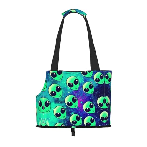 Tragetasche mit Alien-Motiv, für kleine Hunde, Katzen und Kaninchen, Grün Tragetasche mit Alien-Motiv, für kleine Hunde, Katzen und Kaninchen, Grün von HJLUUFT