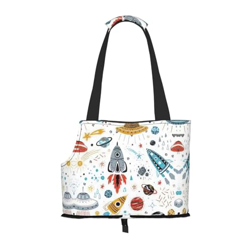 Tragetasche mit Cartoon-Raketen-Druck, für kleine Hunde, Katzen und Kaninchen Tragetasche mit Cartoon-Raketen-Druck, für kleine Hunde, Katzen und Kaninchen von HJLUUFT