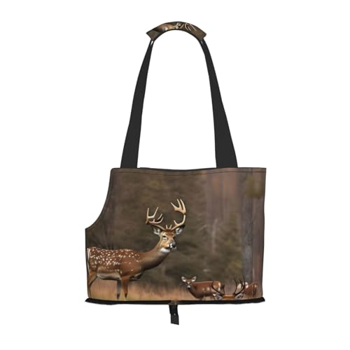 Tragetasche mit Hirschjagd-Aufdruck, für kleine Hunde, Katzen und Kaninchen von HJLUUFT