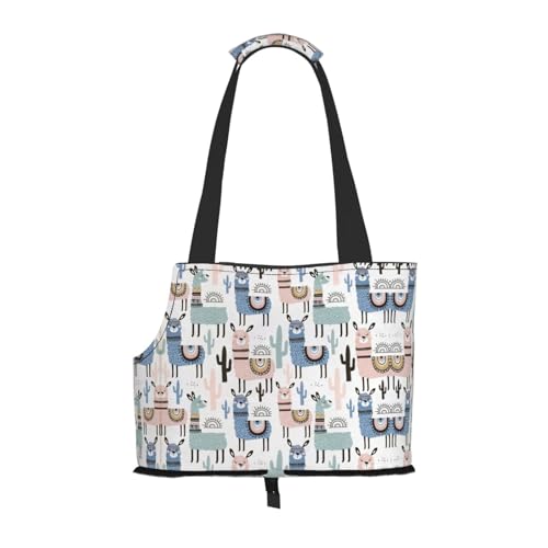 Tragetasche mit Lama-Alpaka-Kaktusdruck, für kleine Hunde, Katzen und Kaninchen Tragetasche mit Lama-Alpaka-Kaktusdruck, für kleine Hunde, Katzen und Kaninchen von HJLUUFT