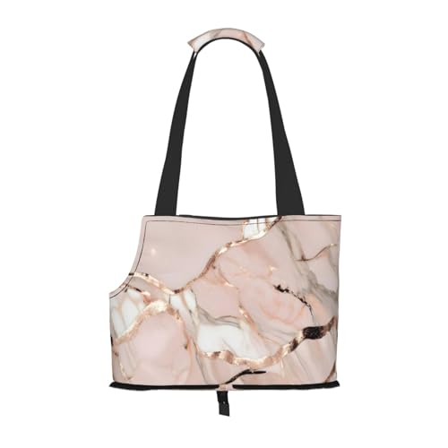 Tragetasche mit Marmor-Aufdruck, für kleine Hunde, Katzen und Kaninchen, Rotgold Tragetasche mit Marmor-Aufdruck, für kleine Hunde, Katzen und Kaninchen, Rotgold von HJLUUFT