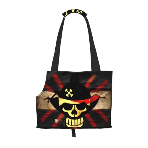 Tragetasche mit Piratenflaggen-Motiv, für kleine Hunde, Katzen und Kaninchen von HJLUUFT