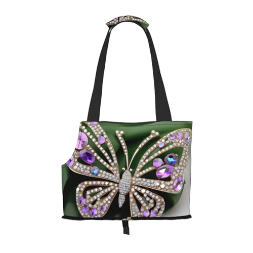 Tragetasche mit Strass-Schmetterlings-Aufdruck, für kleine Hunde, Katzen und Kaninchen Tragetasche mit Strass-Schmetterlings-Aufdruck, für kleine Hunde, Katzen und Kaninchen von HJLUUFT