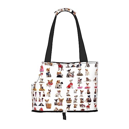 Tragetasche mit niedlichem Chihuahua-Mopsmuster, für kleine Hunde, Katzen und Kaninchen Tragetasche mit niedlichem Chihuahua-Mopsmuster, für kleine Hunde, Katzen und Kaninchen von HJLUUFT
