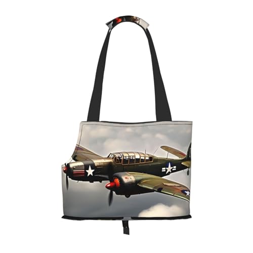 Welpentragetasche mit Flugzeugdruck Weltkrieg für kleine Hunde und Katzen und Kaninchen von HJLUUFT