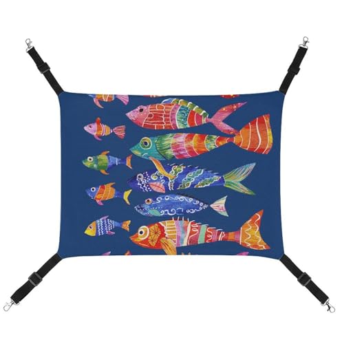 HJUQNGF Katzen-Hängematte, weich, atmungsaktiv, Haustier-Hängematte, mit Metallhaken, Batik-Kunst-Stil, Schlafhängematte, tragbares Katzenkäfigbett für Katzen, kleine Hunde, kleine Tiere HJUQNGF Katzen-Hängematte, weich, atmungsaktiv, Haustier-Hängematte, mit Metallhaken, Batik-Kunst-Stil, Schlafhängematte, tragbares Katzenkäfigbett für Katzen, kleine Hunde, kleine Tiere von HJUQNGF