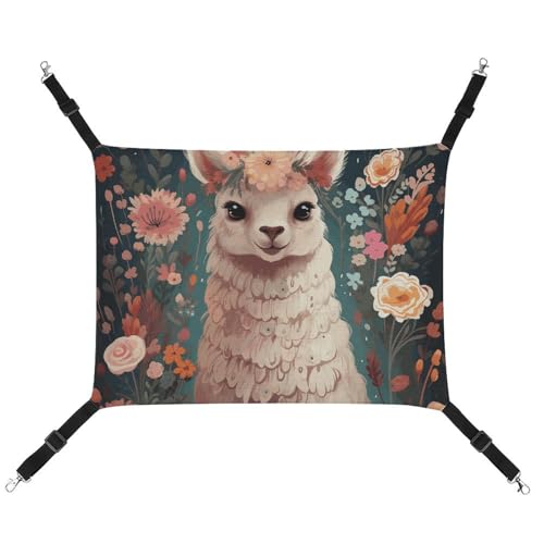 HJUQNGF Katzen-Hängematte, weich, atmungsaktiv, Haustier-Hängematte, mit Metallhaken, Blume, Alpaka, Schlafhängematte, tragbar, Katzenkäfig, Bett für Katzen, kleine Hunde, kleine Tiere HJUQNGF Katzen-Hängematte, weich, atmungsaktiv, Haustier-Hängematte, mit Metallhaken, Blume, Alpaka, Schlafhängematte, tragbar, Katzenkäfig, Bett für Katzen, kleine Hunde, kleine Tiere von HJUQNGF