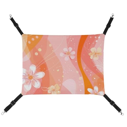 HJUQNGF Katzen-Hängematte, weich, atmungsaktiv, Haustier-Hängematte, mit Metallhaken, Blumen und Wirbel, Schlafhängematte, tragbares Katzenkäfigbett für Katzen, kleine Hunde, Kleintiere HJUQNGF Katzen-Hängematte, weich, atmungsaktiv, Haustier-Hängematte, mit Metallhaken, Blumen und Wirbel, Schlafhängematte, tragbares Katzenkäfigbett für Katzen, kleine Hunde, Kleintiere von HJUQNGF