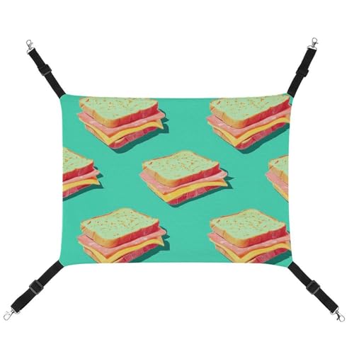 HJUQNGF Katzen-Hängematte, weich, atmungsaktiv, Haustier-Hängematte, mit Metallhaken, Sandwich, sich wiederholendes Muster, Schlafhängematte, tragbare Katzenkäfigbett für Katzen, kleine Hunde, HJUQNGF Katzen-Hängematte, weich, atmungsaktiv, Haustier-Hängematte, mit Metallhaken, Sandwich, sich wiederholendes Muster, Schlafhängematte, tragbare Katzenkäfigbett für Katzen, kleine Hunde, von HJUQNGF