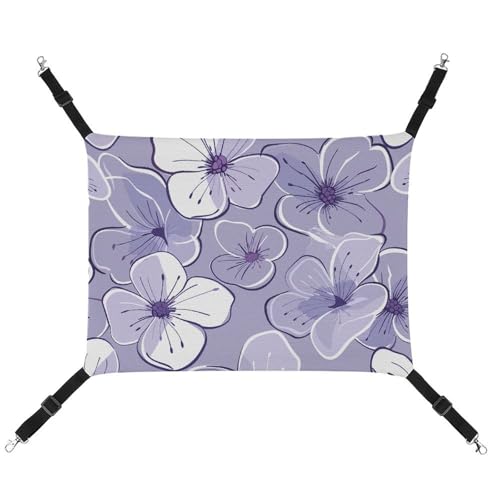 HJUQNGF Katzen-Hängematte, weich, atmungsaktiv, Haustier-Hängematte, mit Metallhaken, lila getönte Blumen, Schlafhängematte, tragbares Katzenkäfigbett für Katzen, kleine Hunde, kleine Tiere HJUQNGF Katzen-Hängematte, weich, atmungsaktiv, Haustier-Hängematte, mit Metallhaken, lila getönte Blumen, Schlafhängematte, tragbares Katzenkäfigbett für Katzen, kleine Hunde, kleine Tiere von HJUQNGF