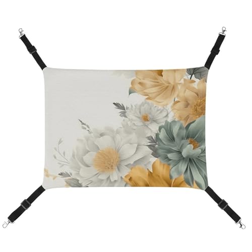 HJUQNGF Katzen-Hängematte, weich, atmungsaktiv, Haustier-Hängematte, mit Metallhaken, verschiedene Blumen, Schlafhängematte, tragbar, Katzenkäfig, Bett für Katzen, kleine Hunde, kleine Tiere HJUQNGF Katzen-Hängematte, weich, atmungsaktiv, Haustier-Hängematte, mit Metallhaken, verschiedene Blumen, Schlafhängematte, tragbar, Katzenkäfig, Bett für Katzen, kleine Hunde, kleine Tiere von HJUQNGF