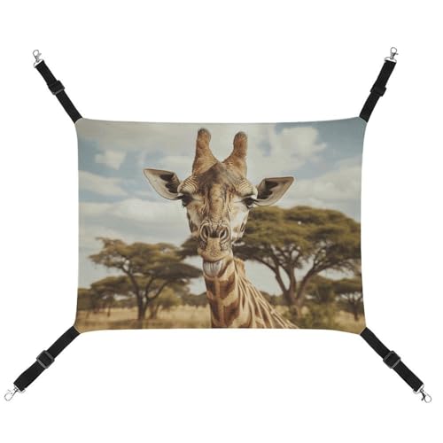 HJUQNGF Katzen-Hängematte, weich, atmungsaktiv, Haustier-Hängematte mit Metallhaken, Giraffenmuster, hält die Zunge heraus, Schlafhängematte, tragbares Katzenkäfigbett für Katzen, kleine Hunde, HJUQNGF Katzen-Hängematte, weich, atmungsaktiv, Haustier-Hängematte mit Metallhaken, Giraffenmuster, hält die Zunge heraus, Schlafhängematte, tragbares Katzenkäfigbett für Katzen, kleine Hunde, von HJUQNGF