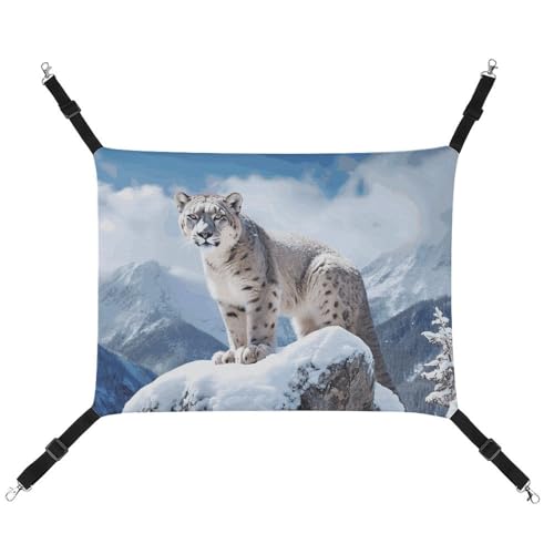 HJUQNGF Katzen-Hängematte, weich, atmungsaktiv, Haustier-Hängematte mit Metallhaken, Schneeleopard, Berg-Schlafhängematte, tragbares Katzenkäfigbett für Katzen, kleine Hunde, kleine Tiere HJUQNGF Katzen-Hängematte, weich, atmungsaktiv, Haustier-Hängematte mit Metallhaken, Schneeleopard, Berg-Schlafhängematte, tragbares Katzenkäfigbett für Katzen, kleine Hunde, kleine Tiere von HJUQNGF