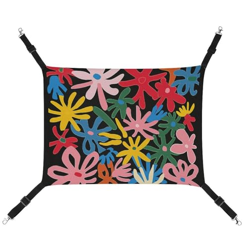 HJUQNGF Katzen-Hängematte, weich, atmungsaktiv, Haustierhängematte mit Metallhaken, Papierschnittblumen, Schlafhängematte, tragbares Katzenkäfigbett für Katzen, kleine Hunde, kleine Tiere HJUQNGF Katzen-Hängematte, weich, atmungsaktiv, Haustierhängematte mit Metallhaken, Papierschnittblumen, Schlafhängematte, tragbares Katzenkäfigbett für Katzen, kleine Hunde, kleine Tiere von HJUQNGF
