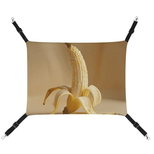 HJUQNGF Katzenhängematte, weich, atmungsaktiv, Haustierhängematte mit Metallhaken, Bananen aus Maisohren, Schlafhängematte, tragbares Katzenkäfigbett für Katzen, kleine Hunde, Kleintiere HJUQNGF Katzenhängematte, weich, atmungsaktiv, Haustierhängematte mit Metallhaken, Bananen aus Maisohren, Schlafhängematte, tragbares Katzenkäfigbett für Katzen, kleine Hunde, Kleintiere von HJUQNGF