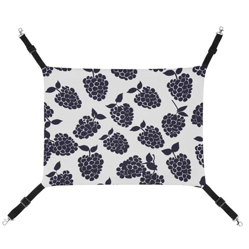 HJUQNGF Katzenhängematte, weich, atmungsaktiv, Haustierhängematte mit Metallhaken, Dunkelviolett, Obst, Schlafhängematte, tragbares Katzenkäfigbett für Katzen, kleine Hunde, kleine Tiere von HJUQNGF