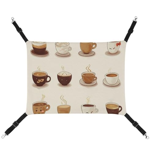 HJUQNGF Katzenhängematte, weich, atmungsaktiv, Haustierhängematte mit Metallhaken, Kaffeesammlung, Schlafhängematte, tragbares Katzenkäfigbett für Katzen, kleine Hunde, kleine Tiere HJUQNGF Katzenhängematte, weich, atmungsaktiv, Haustierhängematte mit Metallhaken, Kaffeesammlung, Schlafhängematte, tragbares Katzenkäfigbett für Katzen, kleine Hunde, kleine Tiere von HJUQNGF