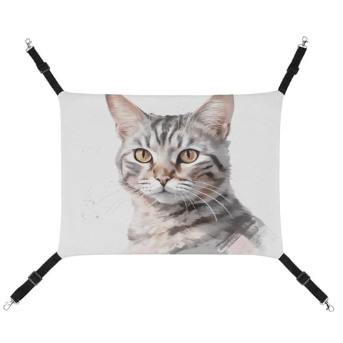HJUQNGF Katzenhängematte, weich, atmungsaktiv, Haustierhängematte mit Metallhaken, Katzenmuster, Schlafhängematte, tragbares Katzenkäfigbett für Katzen, kleine Hunde, Kleintiere HJUQNGF Katzenhängematte, weich, atmungsaktiv, Haustierhängematte mit Metallhaken, Katzenmuster, Schlafhängematte, tragbares Katzenkäfigbett für Katzen, kleine Hunde, Kleintiere von HJUQNGF
