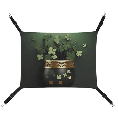 HJUQNGF Katzenhängematte, weich, atmungsaktiv, Haustierhängematte mit Metallhaken, Pflanzenmuster, Schlafhängematte, tragbar, Katzenkäfig, Bett für Katzen, kleine Hunde, Kleintiere HJUQNGF Katzenhängematte, weich, atmungsaktiv, Haustierhängematte mit Metallhaken, Pflanzenmuster, Schlafhängematte, tragbar, Katzenkäfig, Bett für Katzen, kleine Hunde, Kleintiere von HJUQNGF