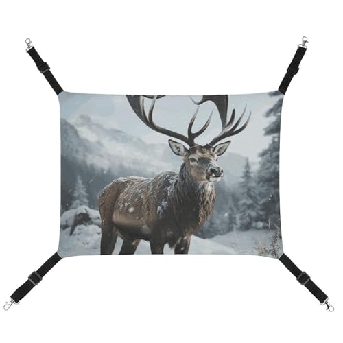 HJUQNGF Katzenhängematte, weich, atmungsaktiv, Haustierhängematte mit Metallhaken, Schneelch, Schlafhängematte, tragbares Katzenkäfigbett für Katzen, kleine Hunde, kleine Tiere von HJUQNGF