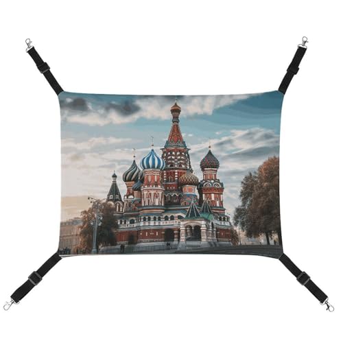 HJUQNGF Katzenhängematte, weich, atmungsaktiv, Haustierhängematte mit Metallhaken, St.-Basilikum-Kathedrale, rotes Quadrat in Moskau, Schlafhängematte, tragbares Katzenkäfigbett für Katzen, kleine HJUQNGF Katzenhängematte, weich, atmungsaktiv, Haustierhängematte mit Metallhaken, St.-Basilikum-Kathedrale, rotes Quadrat in Moskau, Schlafhängematte, tragbares Katzenkäfigbett für Katzen, kleine von HJUQNGF