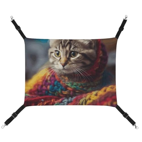 HJUQNGF Katzenhängematte, weich, atmungsaktiv, Haustierhängematte mit Metallhaken, eingezäunt, für Katzen, Schlaf-Hängematte, tragbares Katzenkäfigbett für Katzen, kleine Hunde, Kleintiere HJUQNGF Katzenhängematte, weich, atmungsaktiv, Haustierhängematte mit Metallhaken, eingezäunt, für Katzen, Schlaf-Hängematte, tragbares Katzenkäfigbett für Katzen, kleine Hunde, Kleintiere von HJUQNGF