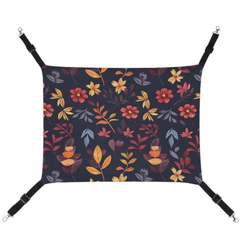HJUQNGF Katzenhängematte, weich, atmungsaktiv, Haustierhängematte mit Metallhaken, kastanienbraun und gelb, Schlafhängematte, tragbares Katzenkäfigbett für Katzen, kleine Hunde, Kleintiere von HJUQNGF