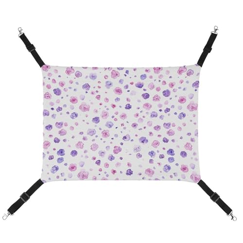 HJUQNGF Katzenhängematte, weich, atmungsaktiv, Haustierhängematte mit Metallhaken, kleine lila Rose, Schlafhängematte, tragbares Katzenkäfigbett für Katzen, kleine Hunde, Kleintiere HJUQNGF Katzenhängematte, weich, atmungsaktiv, Haustierhängematte mit Metallhaken, kleine lila Rose, Schlafhängematte, tragbares Katzenkäfigbett für Katzen, kleine Hunde, Kleintiere von HJUQNGF