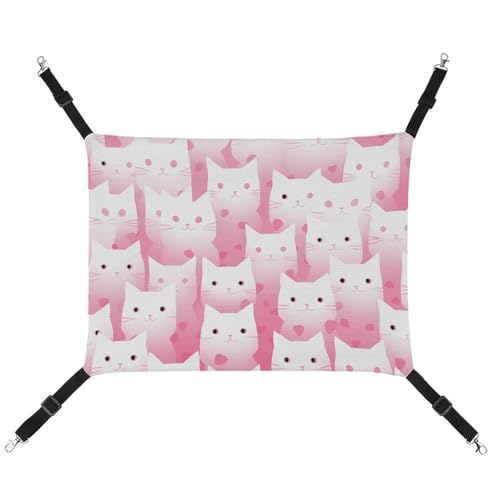 HJUQNGF Katzenhängematte, weich, atmungsaktiv, Haustierhängematte mit Metallhaken, pfirsichfarbenes Katzenmuster, Schlafhängematte, tragbares Katzenkäfigbett für Katzen, kleine Hunde, Kleintiere HJUQNGF Katzenhängematte, weich, atmungsaktiv, Haustierhängematte mit Metallhaken, pfirsichfarbenes Katzenmuster, Schlafhängematte, tragbares Katzenkäfigbett für Katzen, kleine Hunde, Kleintiere von HJUQNGF