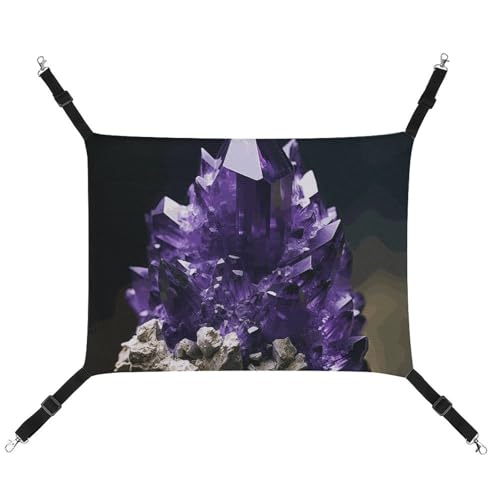 HJUQNGF Katzenhängematte, weich, atmungsaktiv, Haustierhängematte mit Metallhaken, violetter Amethyst, Schlafhängematte, tragbares Katzenkäfigbett für Katzen, kleine Hunde, kleine Tiere HJUQNGF Katzenhängematte, weich, atmungsaktiv, Haustierhängematte mit Metallhaken, violetter Amethyst, Schlafhängematte, tragbares Katzenkäfigbett für Katzen, kleine Hunde, kleine Tiere von HJUQNGF