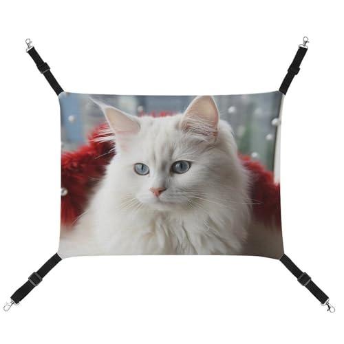 HJUQNGF Katzenhängematte, weich, atmungsaktiv, Haustierhängematte mit Metallhaken, weiße Katzen-Schlaf-Hängematte, tragbare Katzenkäfig-Bett für Katzen, kleine Hunde, kleine Tiere HJUQNGF Katzenhängematte, weich, atmungsaktiv, Haustierhängematte mit Metallhaken, weiße Katzen-Schlaf-Hängematte, tragbare Katzenkäfig-Bett für Katzen, kleine Hunde, kleine Tiere von HJUQNGF