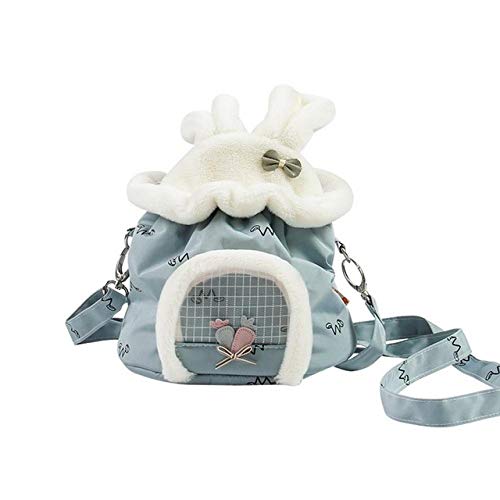 HJWXY Haustier-Tasche Kleine Haustier-Tragetasche Tragbarer Hamster-Ausflug Reisetragetasche Einzelschulter-Kinderrucksack, Blau von HJWXY