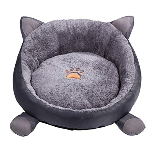 Pet Cat Bed House, für Katzen Basket Mat Winter Warme Plüschbetten Liege, für Cat Pet Bed Produkte, Small Cat Bed Grey, L. von HJWXY