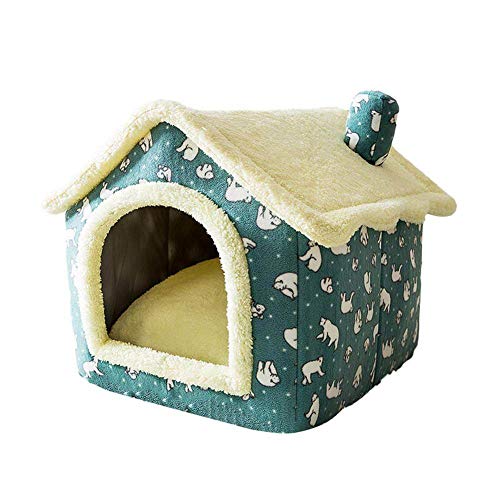 Pet House Abnehmbare Bequeme Baumwolle Bett Zwinger Nest Zelt Teddy Kleine Hundehütte Print House Typ Vier Jahreszeiten, L. von HJWXY