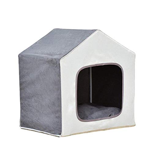 Pet House Dog House Abnehmbarer, halbgeschlossener Katzenzwinger, für Pet All Seasons Simple Pet Shelter Rabbit, dunkelgrau von HJWXY
