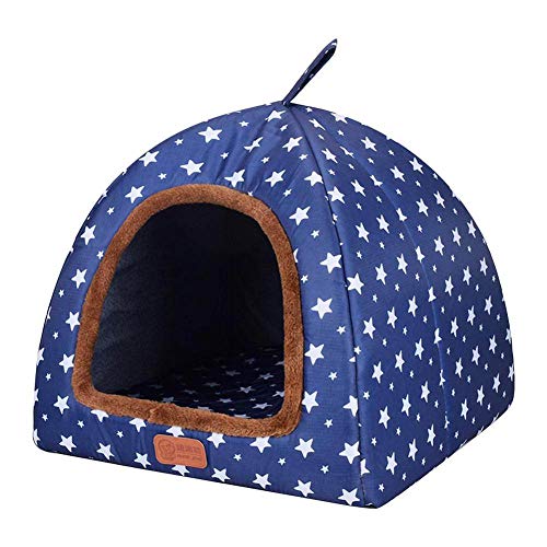 Pet Tent House Halbgeschlossene komfortable warme Zwinger Katzenstreu Hundebetten Hundedecke, A, M. von HJWXY
