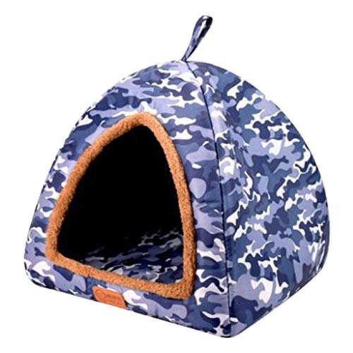 Pet Tent House Halbgeschlossene komfortable warme Zwinger Katzenstreu Hundebetten Hundedecke, D, M. von HJWXY